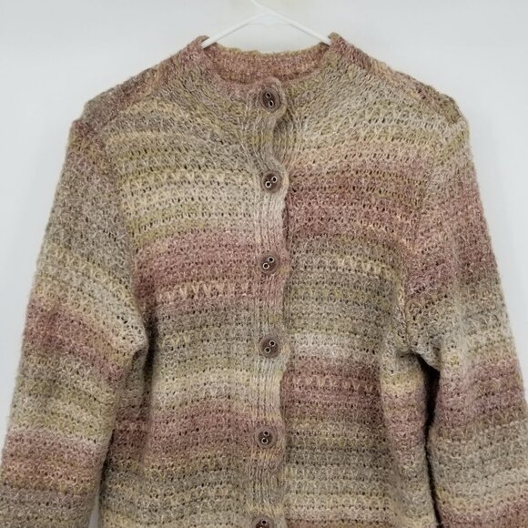J. Jill Wool Alpaca/Wool Blend Button Cardigan Sweater M Petite Cottagecore Boho - Picture 7 of 12